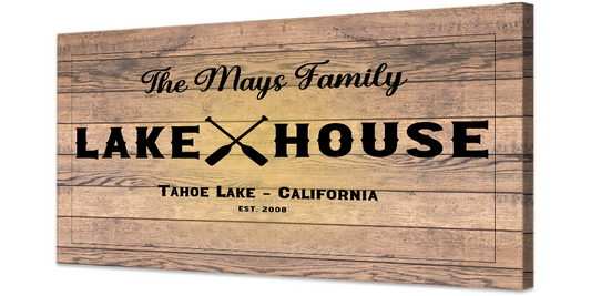 Lakehouse Canvas Sign (Wood Design)