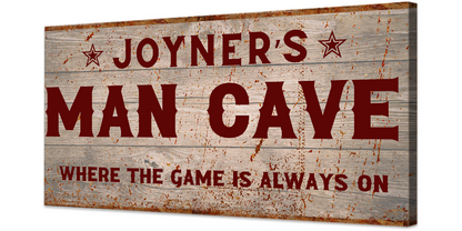 Personalized Man Cave Canvas (Free Shipping)