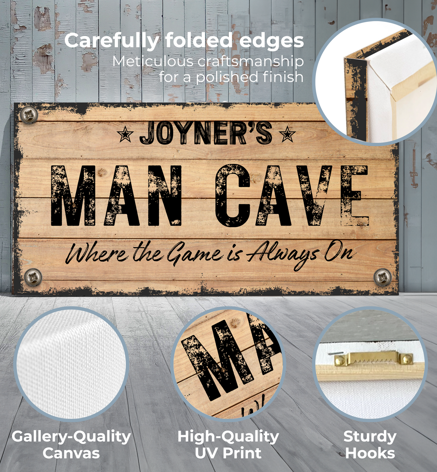 Man Cave Canvas Wraps