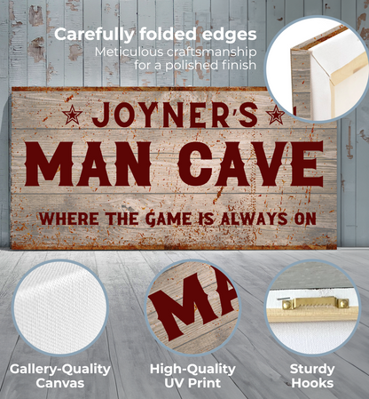 Personalized Man Cave Canvas (Free Shipping)