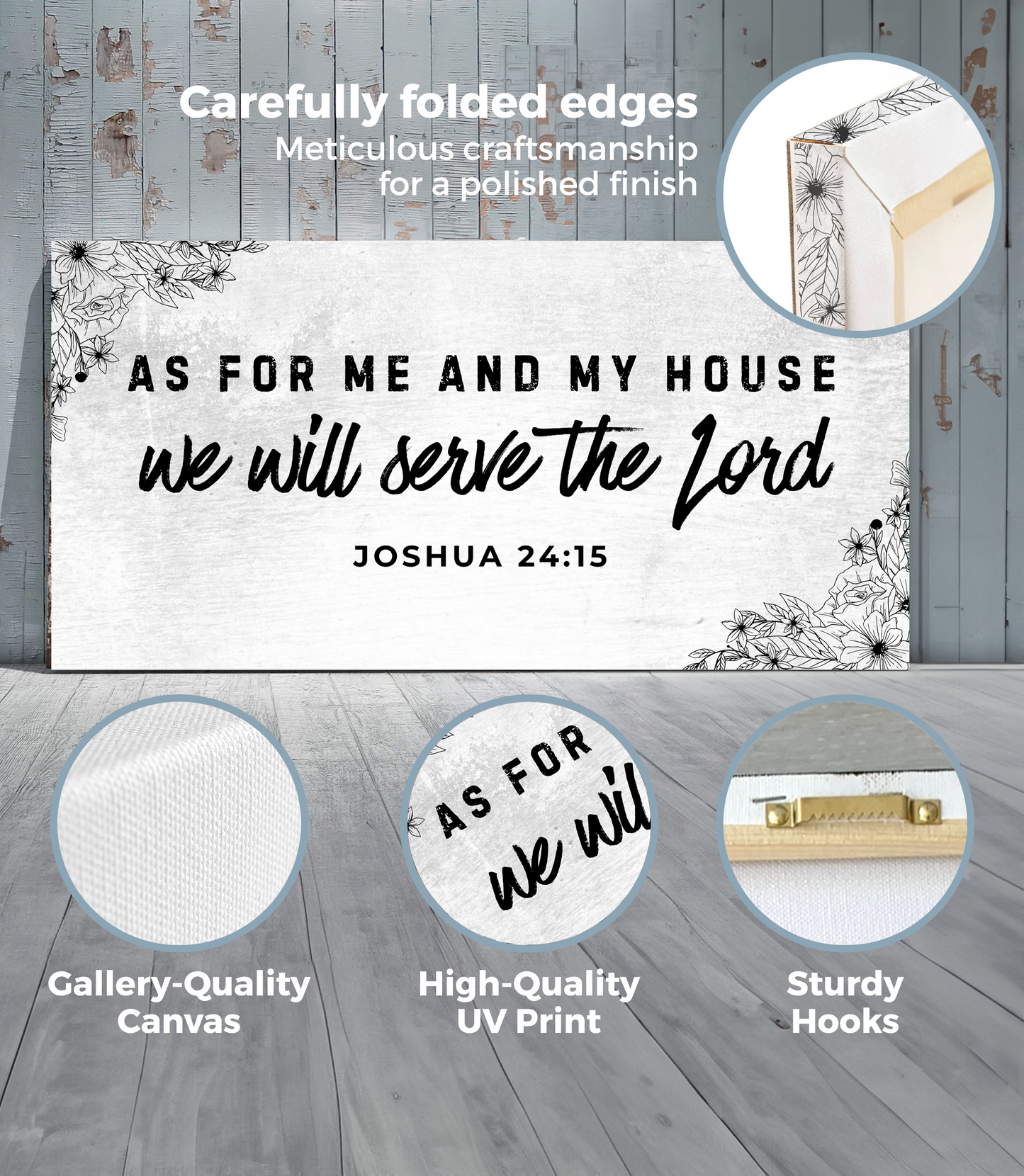 Joshua 24:15 - We Will Serve The Lord Sign (Free Shipping)