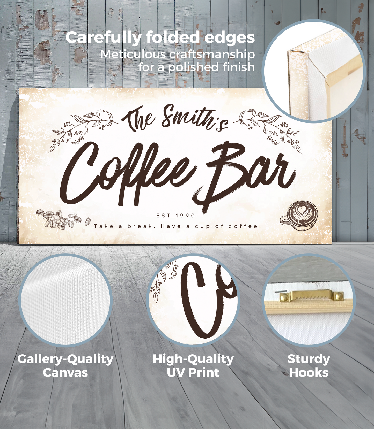 Coffee Bar Personalized Canvas