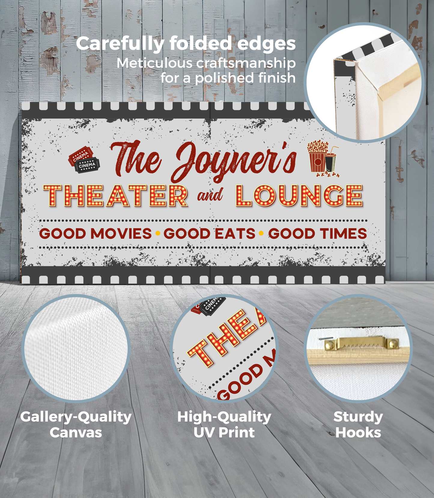 Theater and Lounge Canvas Sign Film Design