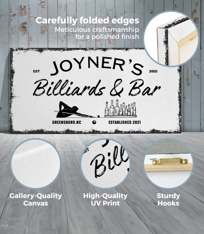 Billiards and Bar Canvas Wrap