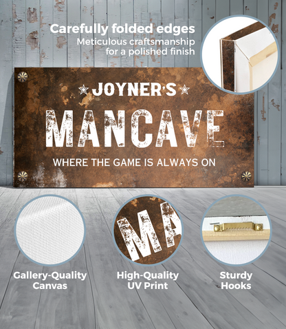 Man Cave Personalize Canvas Wraps