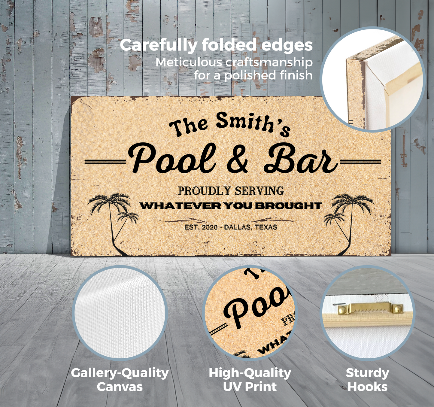 Pool and Bar Canvas | Personalized