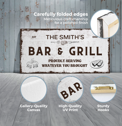 Bar and Grill Canvas| Personalized