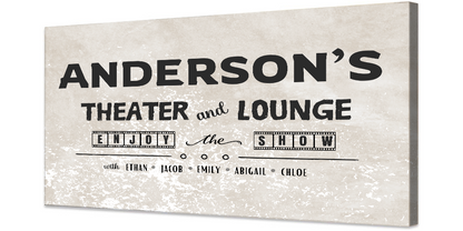 Theater and Lounge Canvas with Personalized Names