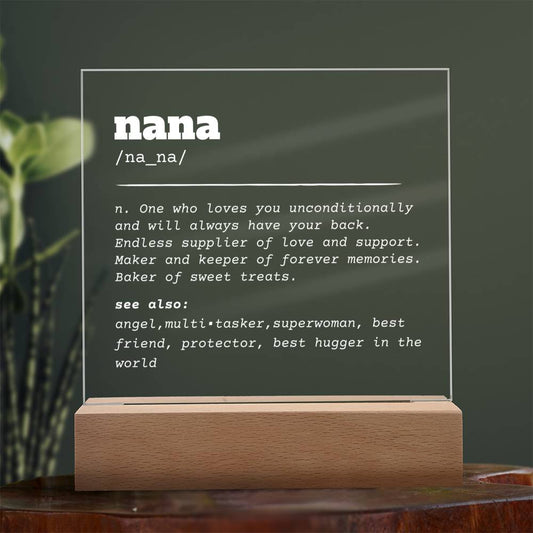 Nana Definition | Square Acrylic LED Plaque