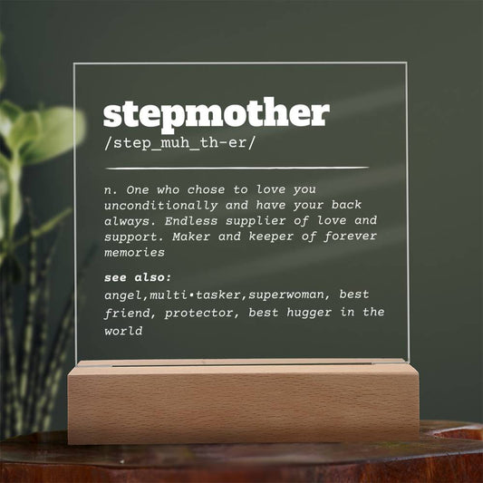 Stepmother Definition | Square Acrylic LED Plaque