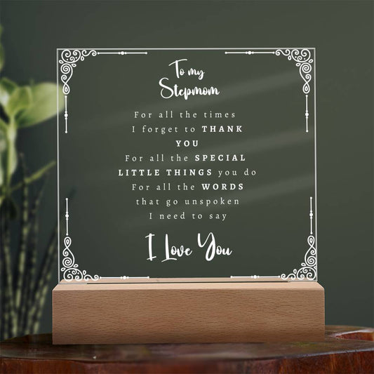 To My Stepmom | Square Acrylic LED Plaque