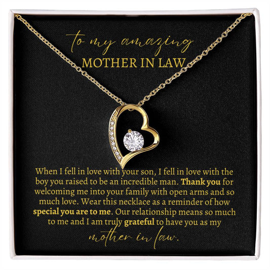 To my Amazing Mother in Law - Black | Forever Love Necklace